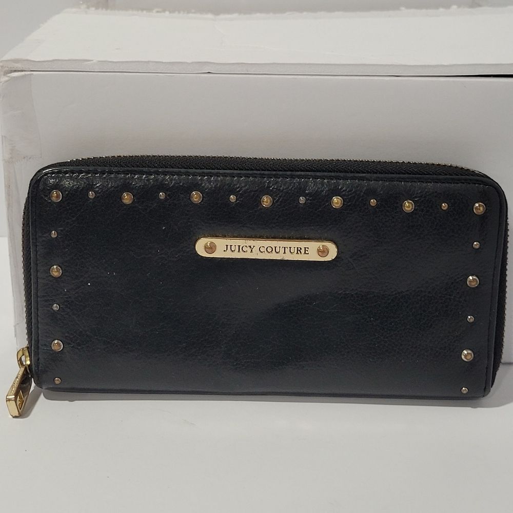 Juicy Couture Black Wallet with Gold Accents